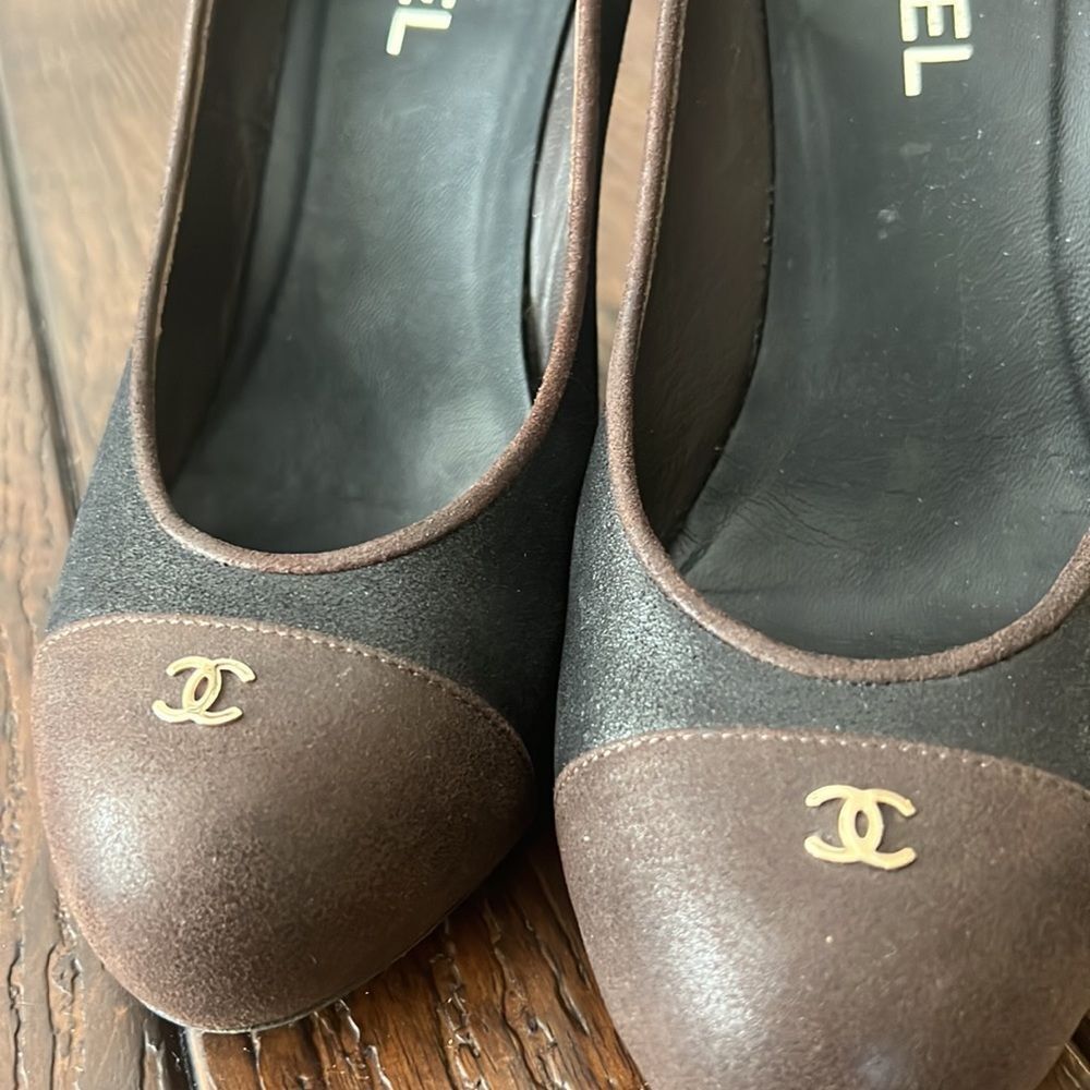 Authentic ICONIC Chanel Chunky Heel Shoes Block Heel Color Block 38.5 - Picture 11 of 11